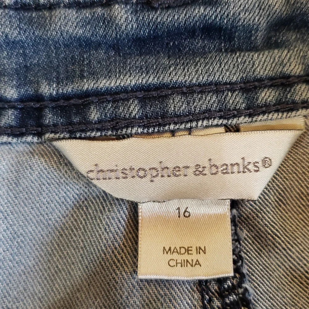 Christopher & Banks 16 Blue Jean Pencil Skirt
